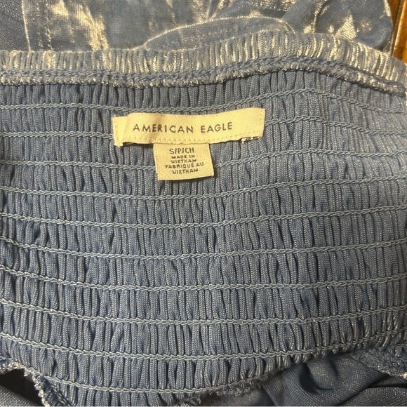American Eagle Blue Velvet Sleeveless Babydoll Too, Size Small - Picture 7 of 9